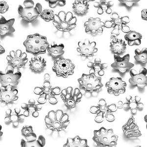 주얼리제작비즈 50 15 스타일 스테인레스 스틸 구슬 엔드 쥬얼리 만들기 바느질 스페이서 모자 DIY 액세서리