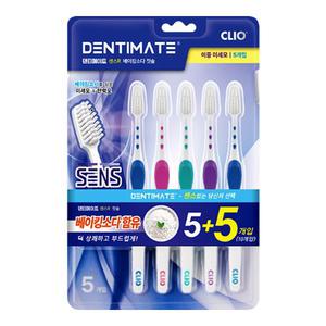 덴티메이트 센스R 베이킹소다 이중미세모 칫솔 5+5개입