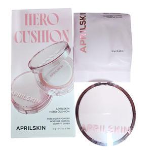 에이프릴스킨 히어로 쿠션 19호 페어 베이지 본품 +리필 (핑크 에디션) 화사함 주의