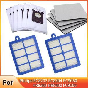 S-bag 용 10PCS 진공 청소기 먼지 봉투 및 H12 Hepa 필터 + 필립스 호환 일렉트로룩스 클리너에 맞는 코튼