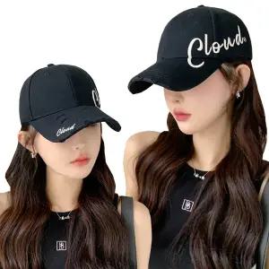 클라우드 캡모자/캐주얼 캔버스룩 남성 여성 패션 레터링 야구모자/골프 등산 스크래치 데미지 연예인 볼캡