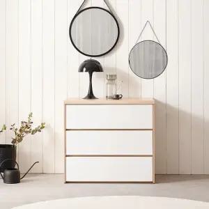 나무뜰 바렌 광폭 800 3단 서랍장 GNR082C (착불)