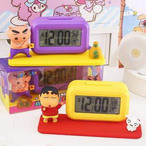 짱구는못말려 디지털 알람 시계 짱구흰둥이 부리부리대마왕 캐릭터 온도 날짜 요일 라이팅