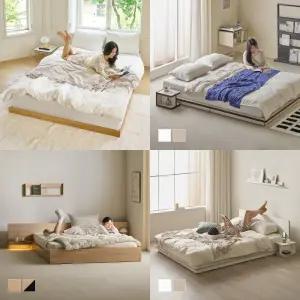 [1월 5% 최종판매가 65,530]휴도 그림 하루의 선유 모음전 무헤드 헤드형 저상형 자작나무 호텔 매트리스 깔판 애쉬 원목 침대 프레임 S/SS/Q