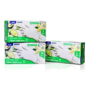 크린랩 크린 라텍스 장갑 소/중/대 100매 1팩