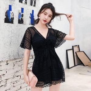 여성 레이스 펀칭 체형커버 원피스 수영복 5XL까지 TL120