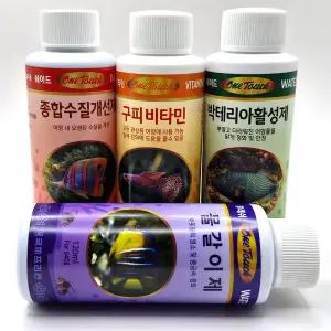 국제프리츠 어항 환수용 수질개선제 120ml 기본 4종 세트 물갈이제 박테리아활성제 구피비타민 종합수질개선제
