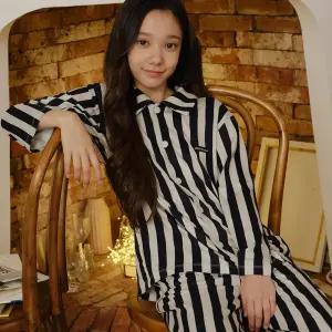 마밤 MSMV 피치기모 아동 주니어 잠옷 초등학생 파자마 실내복 세트 트래블러ST블랙