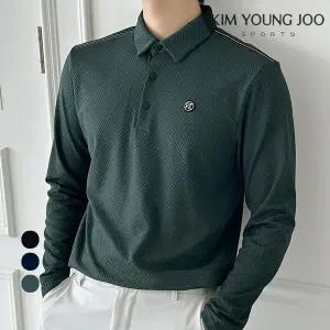 김영주스포츠 남성 스판 긴팔티셔츠 골프 등산 데일리 가을 겨울 카라티 KR5T391