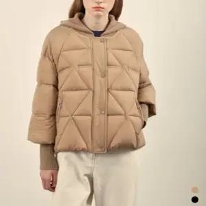 올리비아로렌 / 니트 후드 덕 다운 패딩 점퍼 VOCKD4W9341 / 애플아울렛 ( 블랙 베이지 )