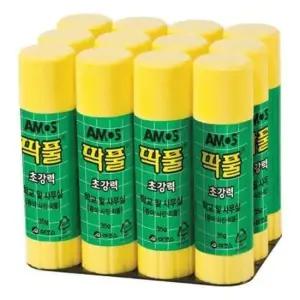 아모스 딱풀 35g 12개입 고체풀 미술 수정테이프 목공풀 풀
