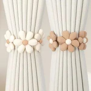 핏픽 커튼밴딩홀더 2p 타이백 커튼끈 플라워스트랩3꽃