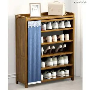 원목 신발장 인테리어 5단 신발 정리 수납 선반장