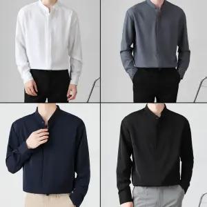 SIS-073 남자 차이나 카라 셔츠/긴팔/와이셔츠/캐주얼/남방/남성/봄남방/면남방/정장/남성용/캐쥬얼/간절기