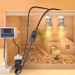 보온 갓등 램프 온도조절 파충류 케이지 축사 히터 전구 세트