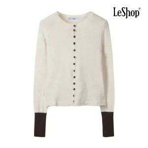 [롯데백화점]르샵 컬러 버튼 배색 소매 니트 가디건 BP9KC019A