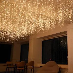 크리스마스 LED 고드름 전구 154구 홈데코 폭포수 줄조명 파티라이트
