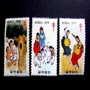1979년 크리스마스 씰 우표 3종(고유민속놀이)