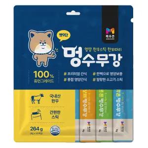 목우촌 펫9단 멍수무강 강아지 짜먹는 양갱 소고기 스틱 영양 간식 33p