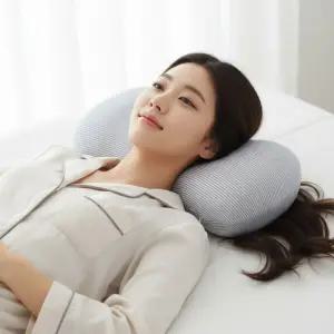 한일 고밀도 메모리폼 베개 40X40 땅콩 미니 경추 베개 커버분리 숙면 거북목 일자목