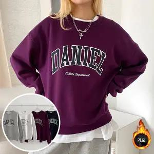 다니엘 기모 맨투맨 긴팔 BOX 여성 오버핏 티셔츠 (4컬러) 박시핏 빅사이즈