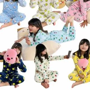 잠옷 아동 상하세트 도형 수면바지 실내복 극세사 밍크 내의 파자마 겨울