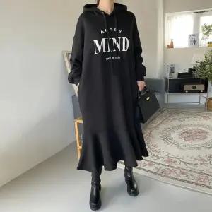 빅사이즈 511 후드기모면플레어원피스 DRAQ196