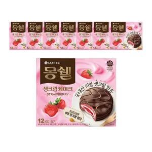 롯데웰푸드 몽쉘 딸기 생크림 케이크, 408g, 12개입, 8개