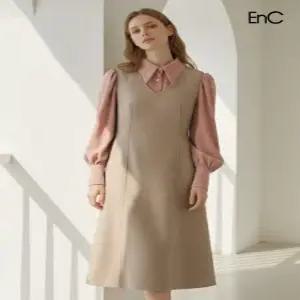 [이엔씨][ENC] 울혼방 브이넥 절개라인원피스 (ENOW34T55A)