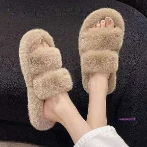 더블 데일리 털슬리퍼 실내화 사무실 퍼안감yza315