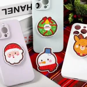 크리스마스 보석십자수 스마트톡 만들기 diy 키트 핸드폰 그립톡 거치대 홀더 비즈 공예 미술 수업 재료 돌봄 방과후 꾸미기 체험