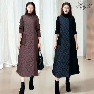 [헬리꽁땡] 하프넥 누빔 퀼팅 원피스 (색상선택)