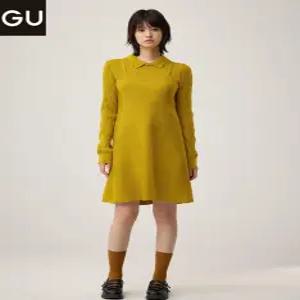 [GU][국내배송ㅣ일본매장판] GU x By Rokh 2피스 니트 미니 드레스 옐로