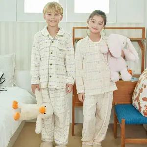 [수아팜] 여아 노르딕 극세사 수면 긴팔 파자마 세트