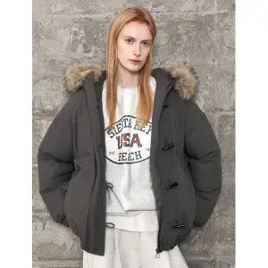 [보니스팍스]더플 단추 밑단 스트링 퍼 후드 패딩 점퍼 XP4JJ043L0 _P412526132