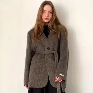 [엘브랜드] [최초가 390 000] 마지막 물량 벨티드 핸드메이드 울100 코트 하프코트