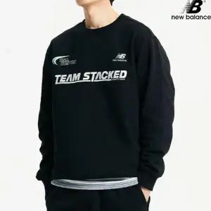 뉴발란스 NBNCD42923-BK TEAM STACKED 기모 맨투맨 남녀공용 긴팔티