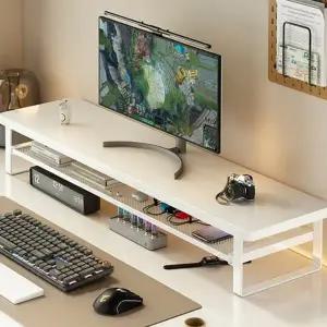 선반형 모니터 받침대 스탠드 컴퓨터 받침대 100cm 데스크테리어 사무실 2단