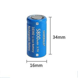 16340 CR123A 충전식 배터리 3.7V 5800mAh 리튬 이온 LED 손전등, 여행, 비상 키트용 벽면 충전기 포함