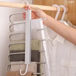 공간활용 바지걸이 6단 매직 접이식 스텐 다용도 옷걸이 슬랙스 정리대 하의 바지 걸이