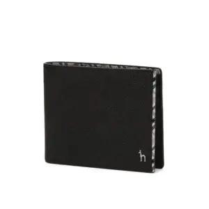 [헤지스](대구신세계)[CHESTER] 블랙 체크라인장식 소가죽 반지갑 HJWA6E291BK