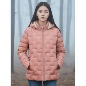 [올포유] 여성 후드 탈부착 지그재그 퀼팅 구스 다운 점퍼 ALDJL9431-301_G 846418