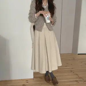 [빅사이즈]이블렛 페프뉴 기모 핀턱 롱 스커트 제이스타일