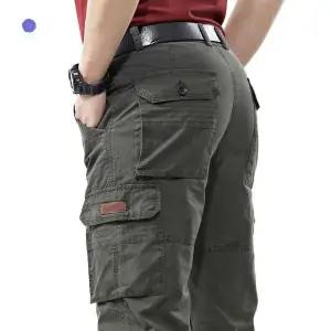 멀티 팬츠 면 지퍼 스트레이트 조거 캐주얼 군용 남자 카고