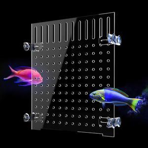 아크릴 어항 분할기 수족관 8개의 흡입 컵이 있는 투명 분리기 분할 넷 플레이트 격리 보드 플래퍼 9.84 11.81인치