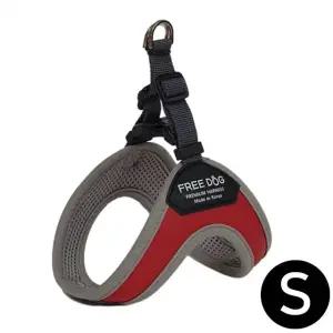 프리독 레드 S 런 가죽 하네스 강아지 (WFJ5PIU)