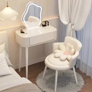 미니화장대 세트 거울 원룸 서랍장 미니 LED 스툴