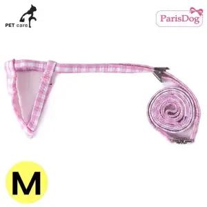 고품질 체크 뉴 하네스 세트 줄타입 M 핑크 리드줄 (WFJQM2V)