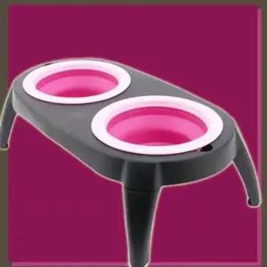 강아지 애완용 접이식 식기 쌍식기 반려동물 밥그릇 영양식기 (WFJ53H9)