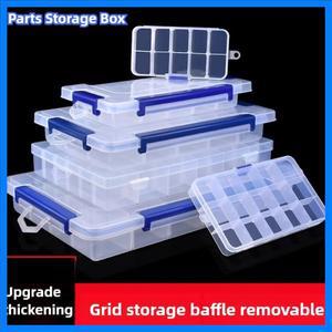 멀티 그리드 투명 플라스틱 상자 직사각형 상자 스크류 드라이버 비트 도구 방진 방수 포장 보관 케이스 컨